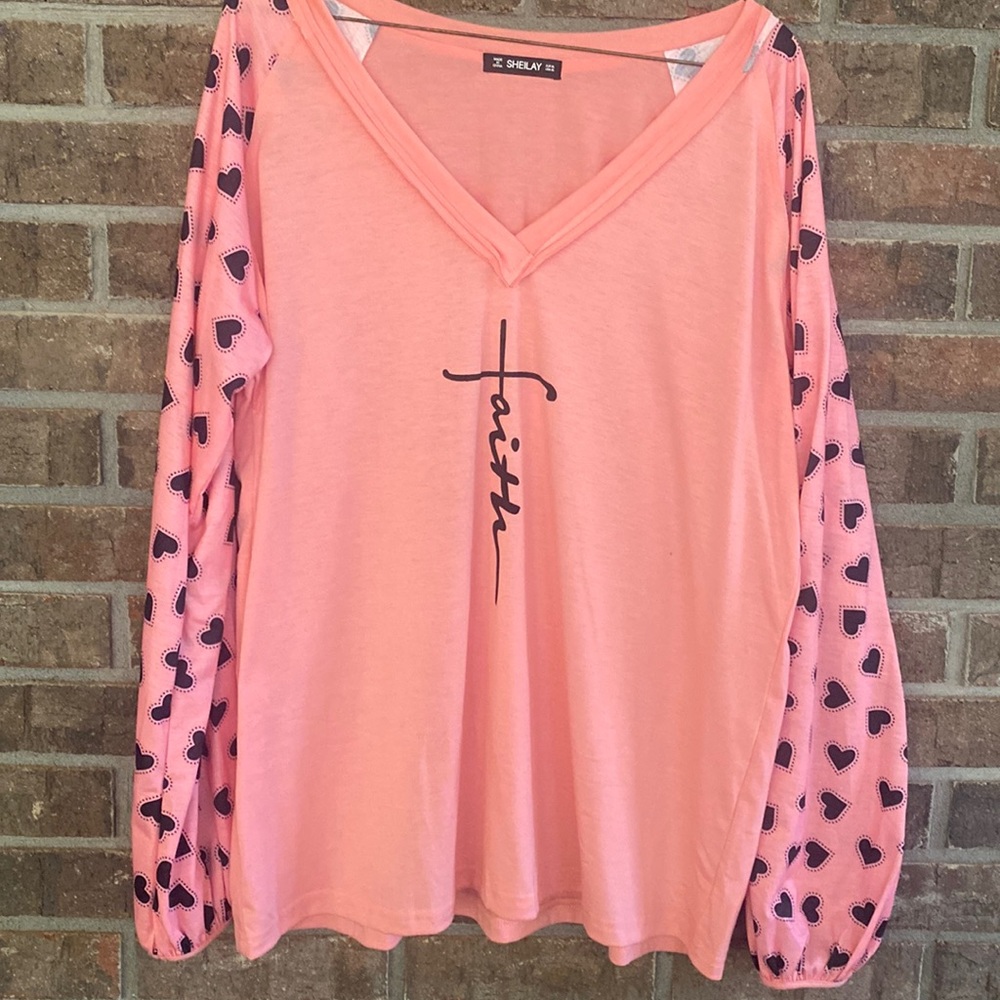 Cute cotton faith top size xl